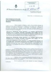 Pedido a Dominguez para armar la Comisión de Juicio Político