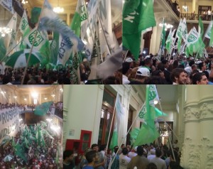 Gremios de trabajadores legislativos protestaron en el Palacio